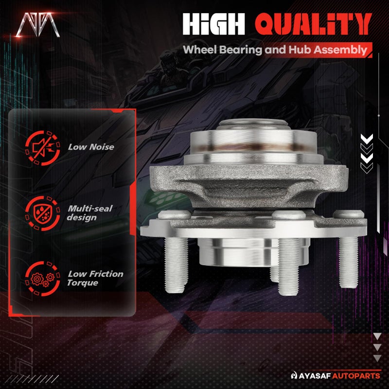 MAYASAF 513268 Front Wheel Hub Bearing Assembly 5 Lugs w/ABS Fit 2003-07 Infiniti G35 RWD Only, 2003-09 Nissan 350Z - Image 2